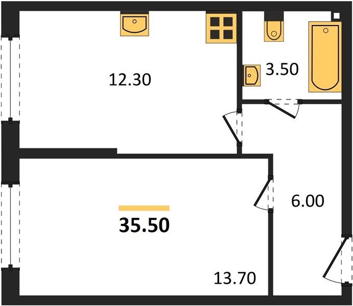 Фото №1: 1-комнатная квартира 35&nbsp;м², 1/16&nbsp;эт. - Краснодар, Прикубанский внутригородской округ, мкр. жилой комплекс Самолёт-6