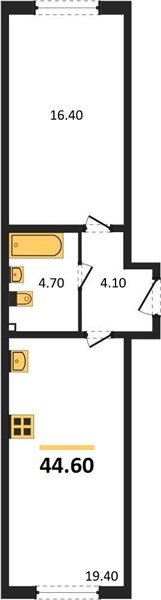 Фото №1: 1-комнатная квартира 44&nbsp;м², 2/16&nbsp;эт. - Краснодар, Прикубанский внутригородской округ, мкр. жилой комплекс Самолёт-6
