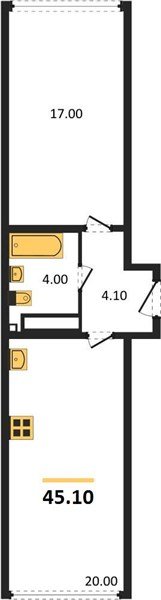 Фото №1: 1-комнатная квартира 45&nbsp;м², 16/16&nbsp;эт. - Краснодар, Прикубанский внутригородской округ, мкр. жилой комплекс Самолёт-6