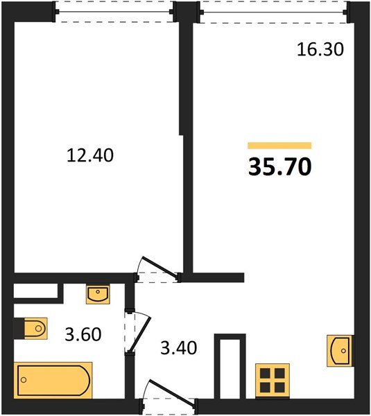 Фото №1: 1-комнатная квартира 35&nbsp;м², 15/16&nbsp;эт. - Краснодар, Прикубанский внутригородской округ, мкр. жилой комплекс Самолёт-6