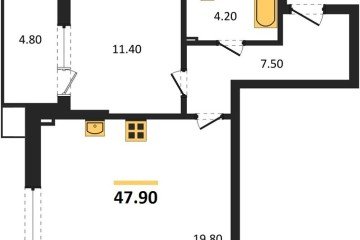 Фото №1: 1-комнатная квартира 47 м², 2/9 эт. - Краснодар, мкр. Парк Победы,