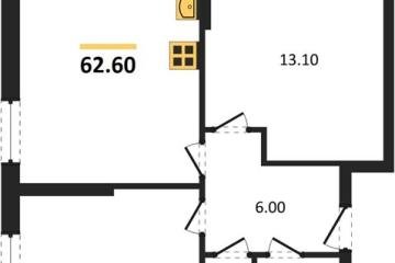 Фото №1: 2-комнатная квартира 62 м², 9/18 эт. - Краснодар, мкр. Парк Победы,