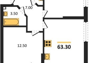 Фото №1: 2-комнатная квартира 63 м², 2/18 эт. - Краснодар, мкр. Парк Победы,