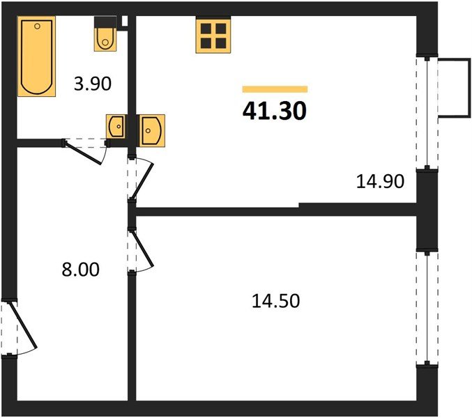 Фото №1: 1-комнатная квартира 41&nbsp;м², 2/18&nbsp;эт. - Краснодар, Прикубанский внутригородской округ, мкр. Парк Победы