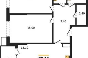 Фото №1: 2-комнатная квартира 70 м², 4/18 эт. - Краснодар, мкр. Парк Победы,