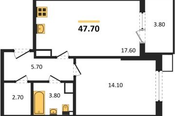 Фото №1: 1-комнатная квартира 47 м², 9/18 эт. - Краснодар, мкр. Парк Победы,