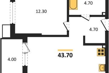 Фото №1: 1-комнатная квартира 43 м², 2/18 эт. - Краснодар, мкр. Парк Победы,