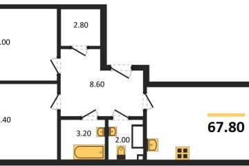 Фото №1: 2-комнатная квартира 67 м², 3/18 эт. - Краснодар, мкр. Парк Победы,