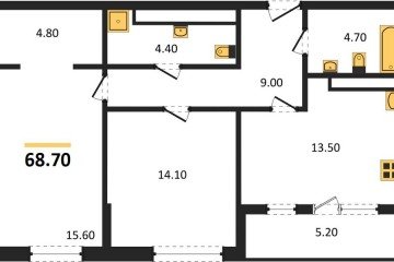Фото №1: 2-комнатная квартира 68 м², 3/24 эт. - Краснодар, мкр. ЖК Все Свои Вип,
