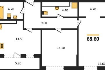 Фото №1: 2-комнатная квартира 68 м², 3/24 эт. - Краснодар, мкр. ЖК Все Свои Вип,