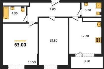 Фото №1: 2-комнатная квартира 62&nbsp;м², 12/24&nbsp;эт. - Краснодар, мкр. ЖК Все Свои Вип, 