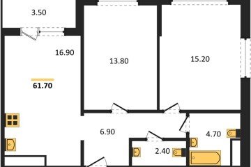 Фото №1: 2-комнатная квартира 61&nbsp;м², 21/24&nbsp;эт. - Краснодар, мкр. ЖК Все Свои Вип, 