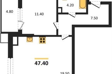 Фото №1: 1-комнатная квартира 47 м², 4/9 эт. - Краснодар, мкр. Парк Победы,