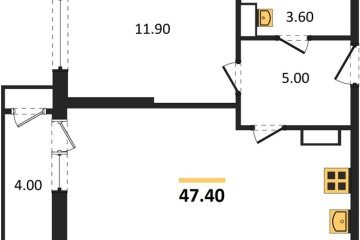 Фото №1: 1-комнатная квартира 47 м², 19/24 эт. - Краснодар, мкр. ЖК Рекорд, ул. Новороссийская, 102И