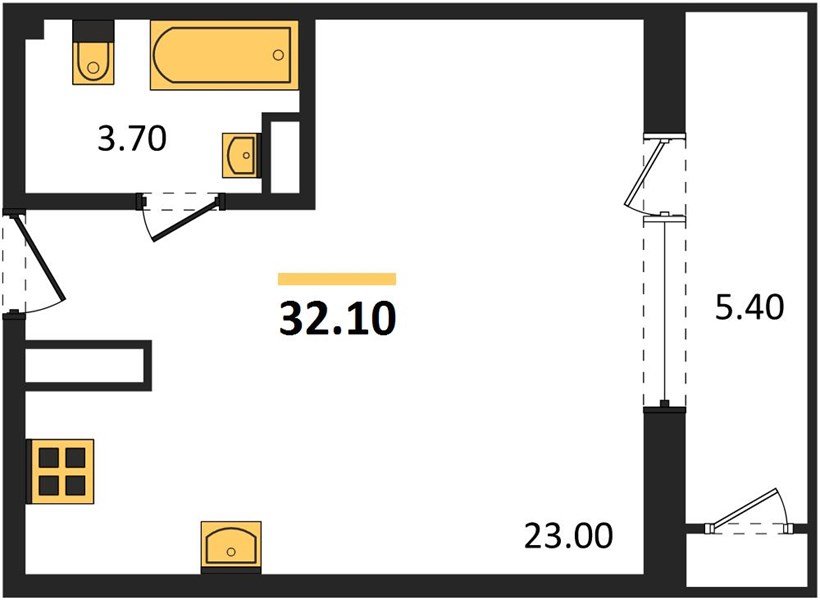 Фото №1: Студия 32&nbsp;м², 12/24&nbsp;эт. - Краснодар, Карасунский внутригородской округ, Черёмушки, мкр. ЖК Рекорд, ул. Новороссийская, 102И