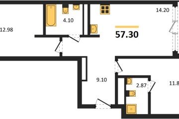 Фото №1: 2-комнатная квартира 59 м², 5/16 эт. - Краснодар, мкр. жилой квартал Патрики,