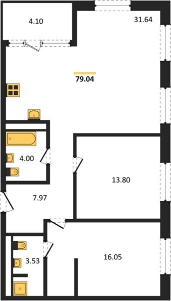 Фото №1: 2-комнатная квартира 81&nbsp;м², 2/16&nbsp;эт. - Краснодар, Карасунский внутригородской округ, Хлопчато-бумажный Комбинат, мкр. жилой квартал Патрики