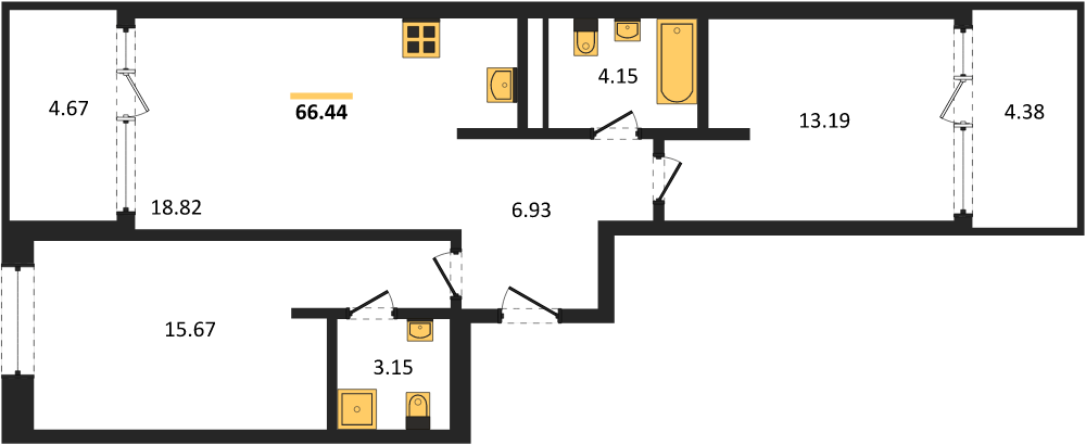Фото №1: 2-комнатная квартира 70&nbsp;м², 6/16&nbsp;эт. - Краснодар, Карасунский внутригородской округ, Хлопчато-бумажный Комбинат, мкр. жилой квартал Патрики
