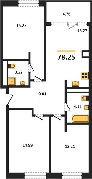 Фото №1: 3-комнатная квартира 80&nbsp;м², 2/16&nbsp;эт. - Краснодар, Карасунский внутригородской округ, Хлопчато-бумажный Комбинат, мкр. жилой квартал Патрики
