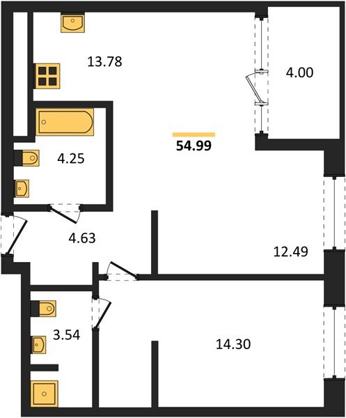 Фото №1: 2-комнатная квартира 56&nbsp;м², 2/16&nbsp;эт. - Краснодар, Карасунский внутригородской округ, Хлопчато-бумажный Комбинат, мкр. жилой квартал Патрики