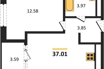 Фото №1: 1-комнатная квартира 38 м², 12/16 эт. - Краснодар, мкр. жилой квартал Патрики,