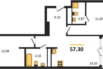 Фото №1: 2-комнатная квартира 59 м², 5/18 эт. - Краснодар, мкр. жилой квартал Патрики,