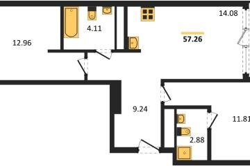 Фото №1: 2-комнатная квартира 59 м², 3/18 эт. - Краснодар, мкр. жилой квартал Патрики,
