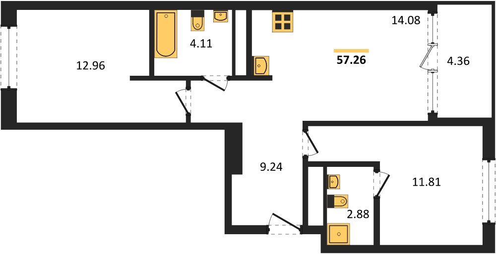 Фото №1: 2-комнатная квартира 59&nbsp;м², 3/18&nbsp;эт. - Краснодар, Карасунский внутригородской округ, Хлопчато-бумажный Комбинат, мкр. жилой квартал Патрики