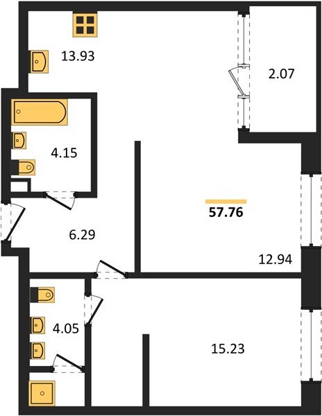Фото №1: 2-комнатная квартира 59&nbsp;м², 8/18&nbsp;эт. - Краснодар, Карасунский внутригородской округ, Хлопчато-бумажный Комбинат, мкр. жилой квартал Патрики