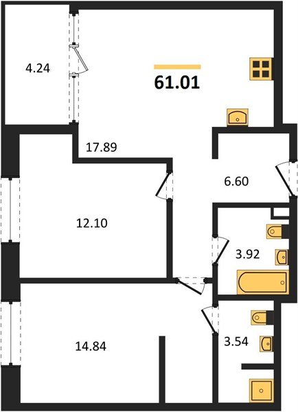 Фото №1: 2-комнатная квартира 63&nbsp;м², 8/18&nbsp;эт. - Краснодар, Карасунский внутригородской округ, Хлопчато-бумажный Комбинат, мкр. жилой квартал Патрики