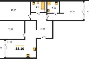 Фото №1: 3-комнатная квартира 92 м², 3/18 эт. - Краснодар, мкр. жилой квартал Патрики,