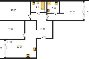 Фото №1: 3-комнатная квартира 92 м², 6/18 эт. - Краснодар, мкр. жилой квартал Патрики,