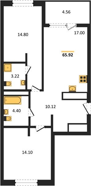 Фото №1: 2-комнатная квартира 68&nbsp;м², 2/18&nbsp;эт. - Краснодар, Карасунский внутригородской округ, Хлопчато-бумажный Комбинат, мкр. жилой квартал Патрики