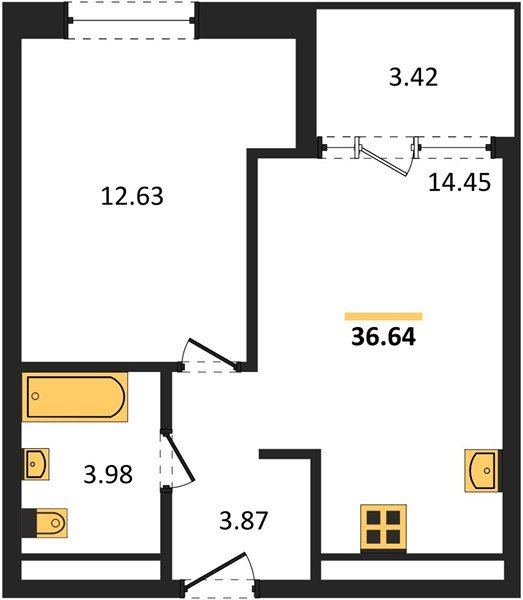 Фото №1: 1-комнатная квартира 38&nbsp;м², 13/18&nbsp;эт. - Краснодар, Карасунский внутригородской округ, Хлопчато-бумажный Комбинат, мкр. жилой квартал Патрики