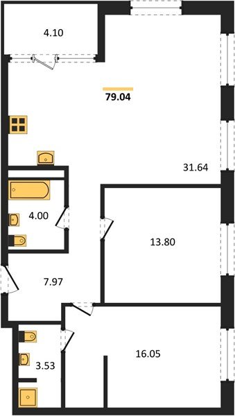 Фото №1: 2-комнатная квартира 81&nbsp;м², 12/18&nbsp;эт. - Краснодар, Карасунский внутригородской округ, Хлопчато-бумажный Комбинат, мкр. жилой квартал Патрики