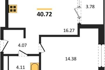 Фото №1: 1-комнатная квартира 42 м², 12/18 эт. - Краснодар, мкр. жилой квартал Патрики,