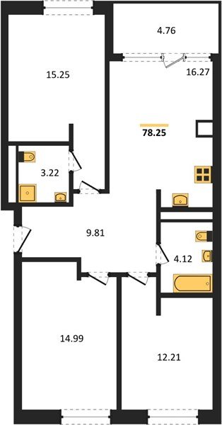 Фото №1: 3-комнатная квартира 80&nbsp;м², 3/18&nbsp;эт. - Краснодар, Карасунский внутригородской округ, Хлопчато-бумажный Комбинат, мкр. жилой квартал Патрики