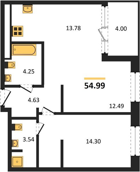 Фото №1: 2-комнатная квартира 56&nbsp;м², 13/18&nbsp;эт. - Краснодар, Карасунский внутригородской округ, Хлопчато-бумажный Комбинат, мкр. жилой квартал Патрики