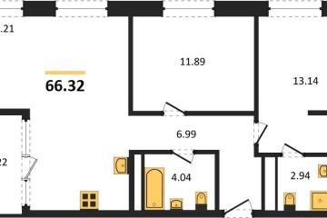 Фото №1: 2-комнатная квартира 68 м², 6/18 эт. - Краснодар, мкр. жилой квартал Патрики,
