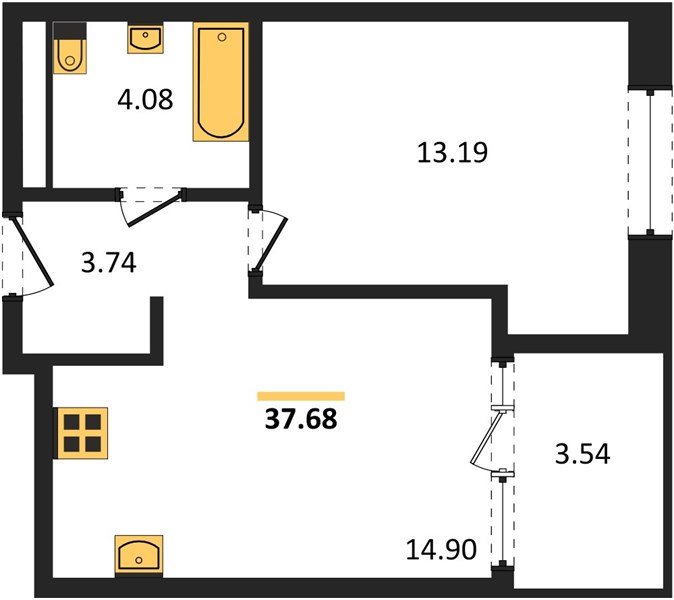Фото №1: 1-комнатная квартира 39&nbsp;м², 12/18&nbsp;эт. - Краснодар, Карасунский внутригородской округ, Хлопчато-бумажный Комбинат, мкр. жилой квартал Патрики