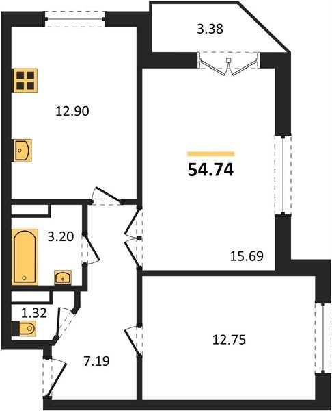 Фото №1: 2-комнатная квартира 58&nbsp;м², 4/24&nbsp;эт. - Краснодар, Прикубанский внутригородской округ, мкр. Музыкальный, ул. Российская, 257/7лит3