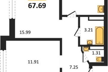 Фото №1: 3-комнатная квартира 68 м², 23/24 эт. - Краснодар, мкр. Музыкальный, ул. Российская, 257/7лит3