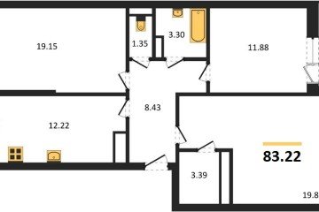 Фото №1: 3-комнатная квартира 84 м², 23/24 эт. - Краснодар, мкр. Музыкальный, ул. Российская, 257/7лит3