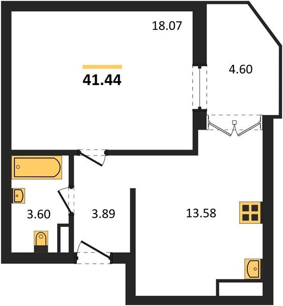 Фото №1: 1-комнатная квартира 42&nbsp;м², 20/24&nbsp;эт. - Краснодар, Прикубанский внутригородской округ, мкр. Музыкальный, ул. Российская, 257/7лит3