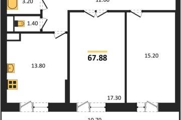 Фото №1: 2-комнатная квартира 67 м², 2/12 эт. - Краснодар, мкр. 9-й километр, ул. Ярославская, 115лит6