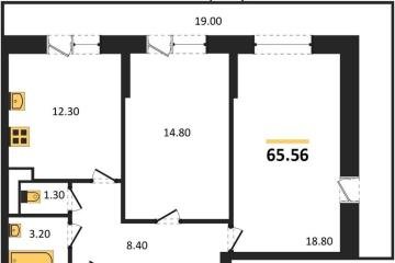 Фото №1: 2-комнатная квартира 65 м², 3/12 эт. - Краснодар, мкр. 9-й километр, ул. Ярославская, 115лит6
