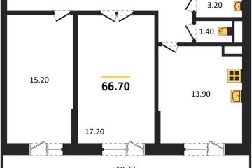 Фото №1: 2-комнатная квартира 67 м², 3/12 эт. - Краснодар, мкр. 9-й километр, ул. Ярославская, 115лит5