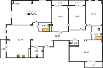 Фото №1: 5+-комнатная квартира 187 м², 5/5 эт. - Краснодар, мкр. Фестивальный,