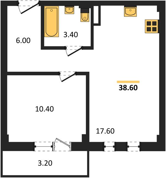 Фото №1: 1-комнатная квартира 39&nbsp;м², 1/7&nbsp;эт. - Краснодар, Прикубанский внутригородской округ, мкр. Фестивальный, ул. Круговая, 4/1