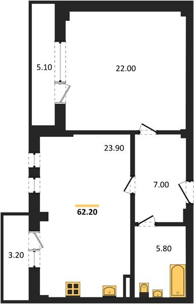 Фото №1: 1-комнатная квартира 63&nbsp;м², 1/7&nbsp;эт. - Краснодар, Прикубанский внутригородской округ, мкр. Фестивальный, ул. Круговая, 4/1